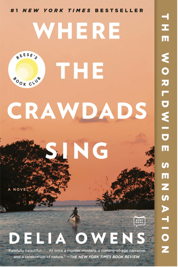 Book cover for Where the Crawdads Sing, by Delia Owens